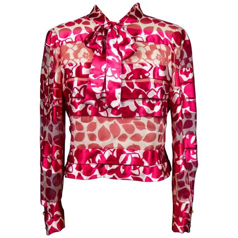 chanel chain print blouse|Chanel silk blouses.